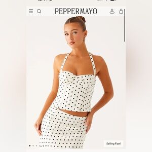 NWT Peppermayo Exclusive - Breanne Top - White Polka Dot size small